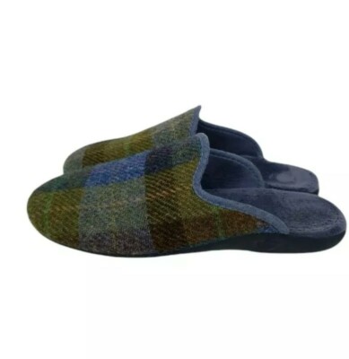 Scotlands Harris TWEED Slippers Sz 9 